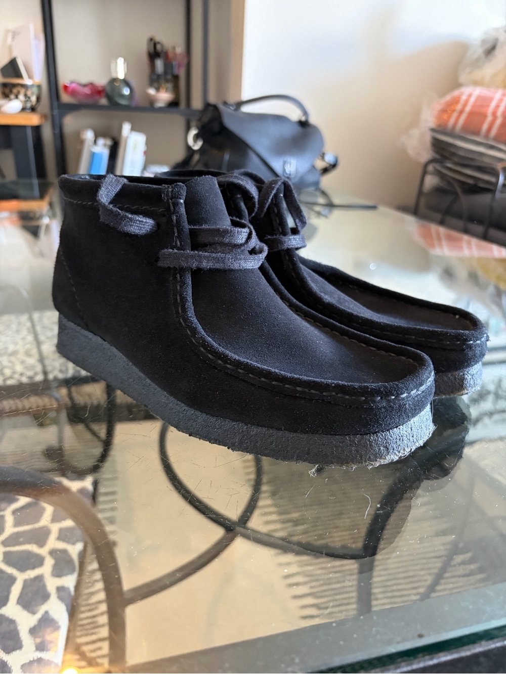 Woman’s Black Suede Clark Wallabee’s
